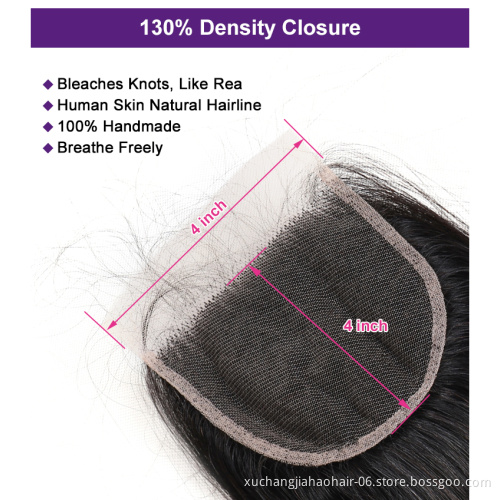 wholesale Human Hair Lace Closure 2x6 4x6 Lace Closure 5x5 6x6 7x7 All Size Lace Closure Straight Body With Baby Hair